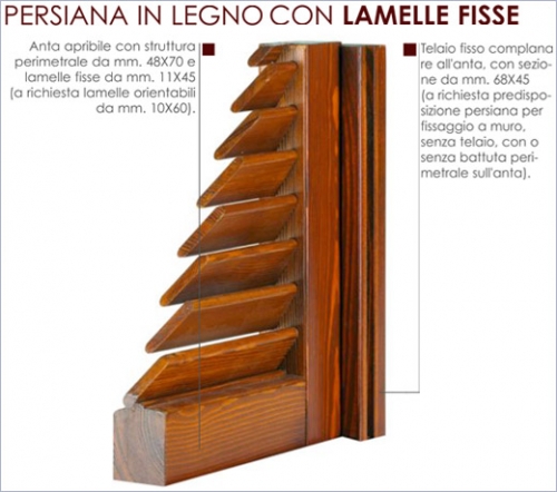 Persiana con lamelle fisse