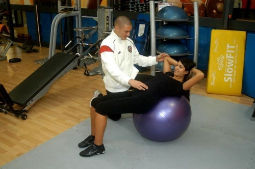 Addominali su fitball