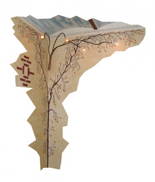 lampada in rame ad angolo