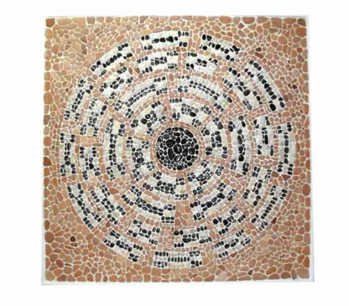 mosaico in cotto e pietra cm.100x100